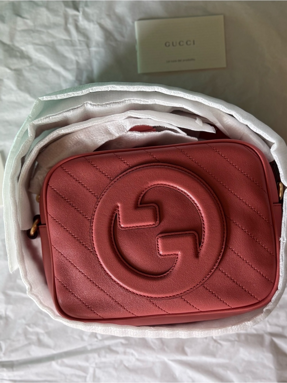 Gucci Coral Pink Quilted Leather Crossbody Bag